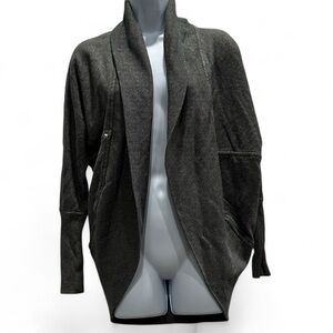 Aritzia Wilfred Diderot Charcoal Open Front Cardigan Sweater